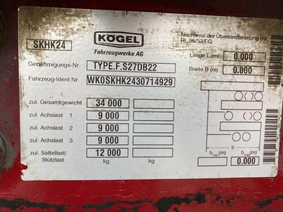 Semirremolque Kögel Non spécifié
