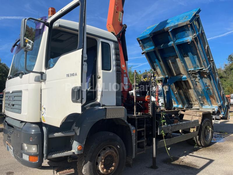 Camion MAN GRUE PALFINGER PK 11502 Benne Bi-benne