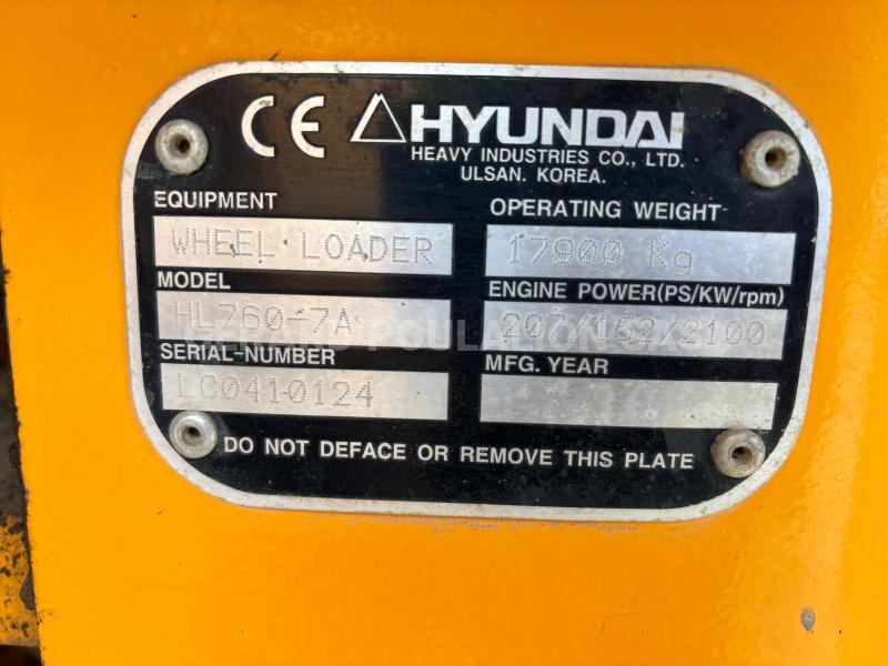 Chargeuse Hyundai HL7607A Chargeuse sur pneus