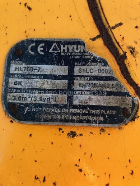 Chargeuse Hyundai HL7607A Chargeuse sur pneus