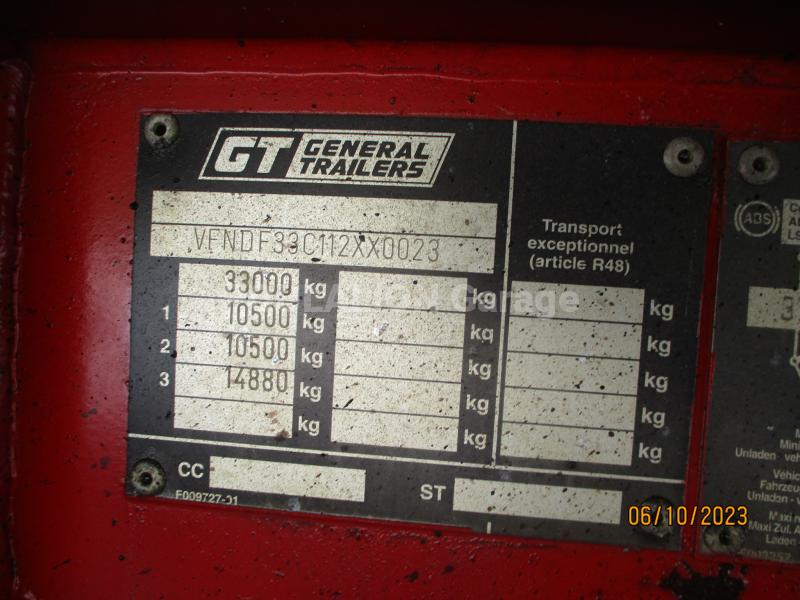 Semi-remorque General Trailers 33T 2 essieux Benne Benne TP