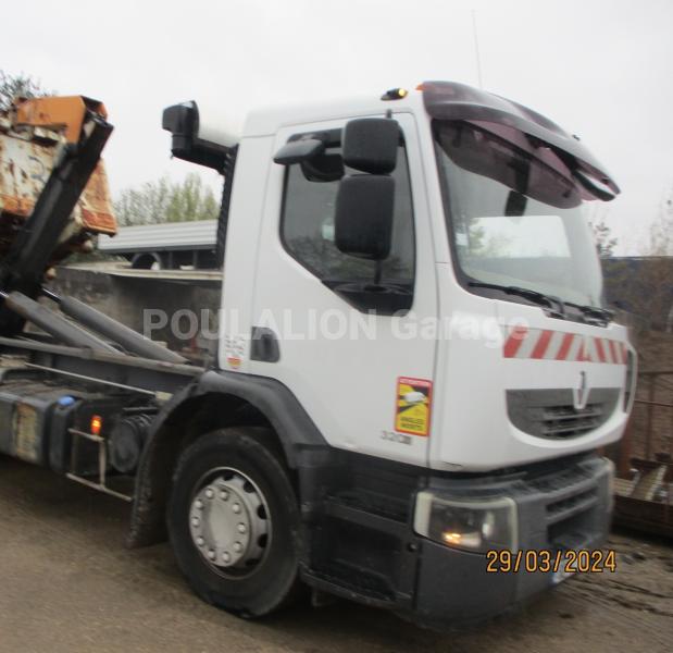 Camion Renault Premium 320 benne amovible 6x2 essieu relevable Polybenne