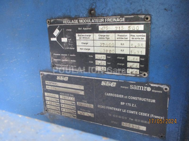 Engin de voirie SAMRO SREM HYDROCUREUR cuve 15m3 Semi-remorque hydrocureur
