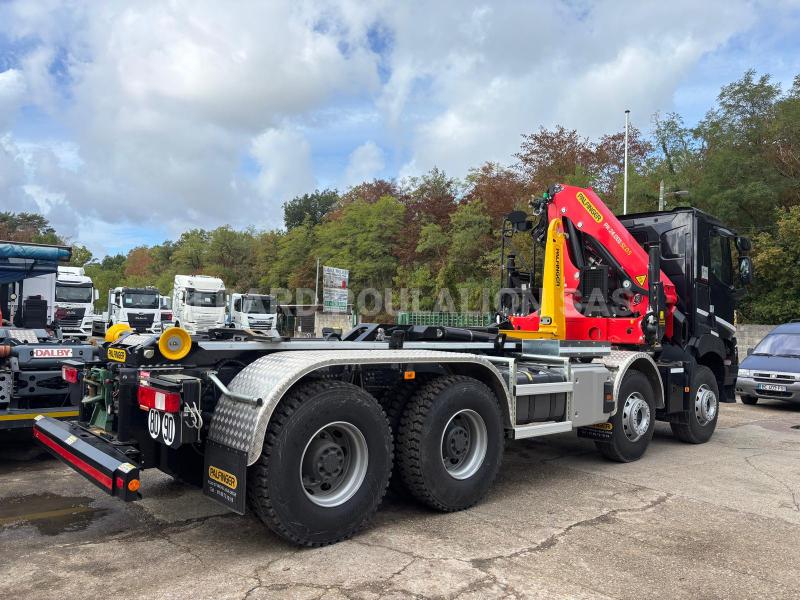 Camion Renault K480 Medium 13L E6 8x4 GRUE PALFINGER PK 24.001 SLD5 Polybenne
