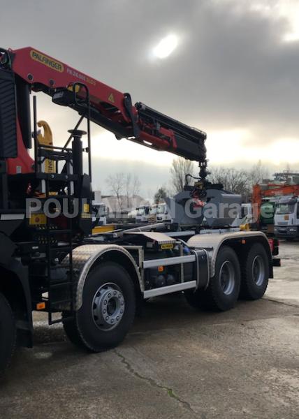 Camion Renault K480 Medium 13L E6 8x4 GRUE PALFINGER PK 24.001 SLD5 Polybenne