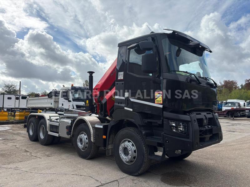 Camion Renault K480 Medium 13L E6 8x4 GRUE PALFINGER PK 24.001 SLD5 Polybenne
