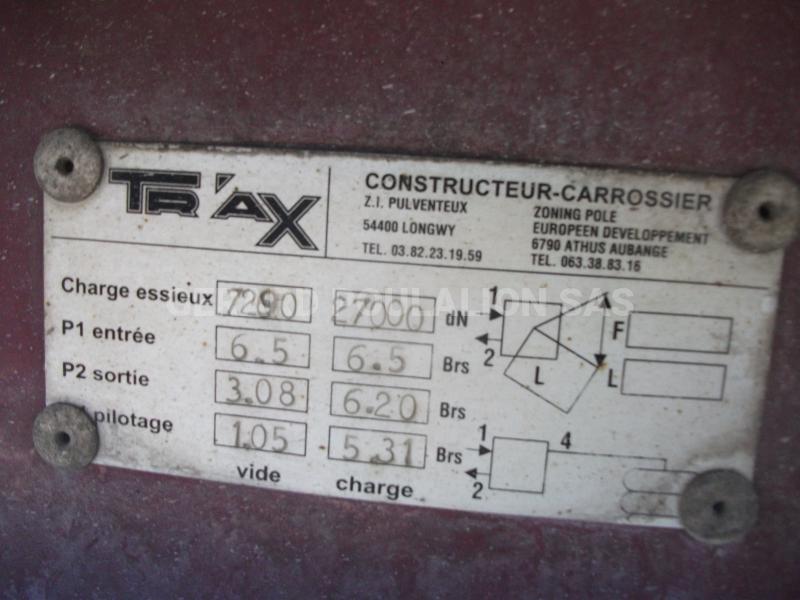 Semi-remorque Trax 62m3 3 essieux Benne Benne à ferraille
