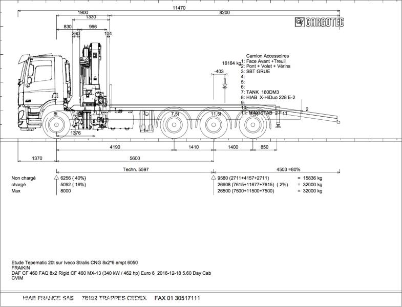 Photo DAF XD 450 FAQ GRUE HIAB XSDrive 6 fonctions image 1/1