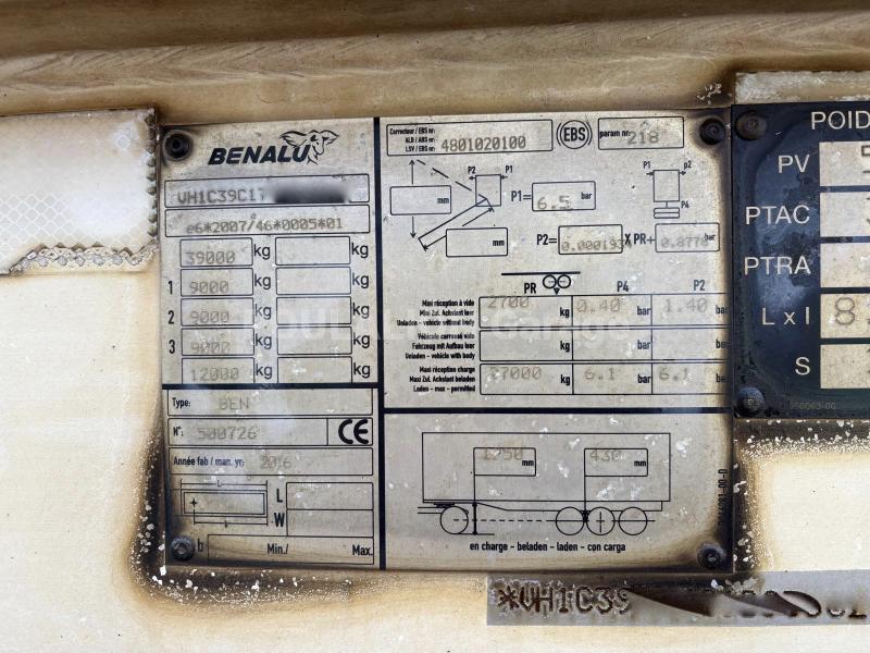 Semi-remorque Benalu 3 essieux Benne Benne TP