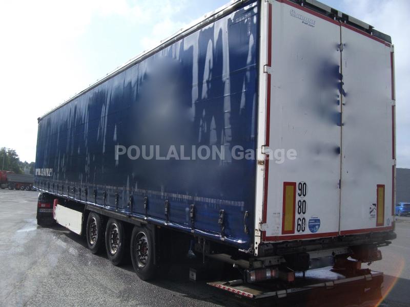 Semi-remorque Krone hayon élévateir Dhollandia coffre porte-palettes Rideaux coulissants PLSC