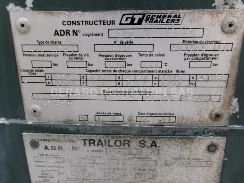 Semi-remorque Trailor Trailor Fuel tank alu 39.9 m3 / 9 comp 3 essieux Citerne Hydrocarbures