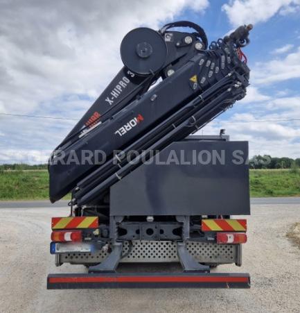 Camion Mercedes AROCS 5 3246 TLG-ENT 8x4 AVEC GRUE HIABX-325HIPRO RALENTISSEUR MOTEUR Plateau