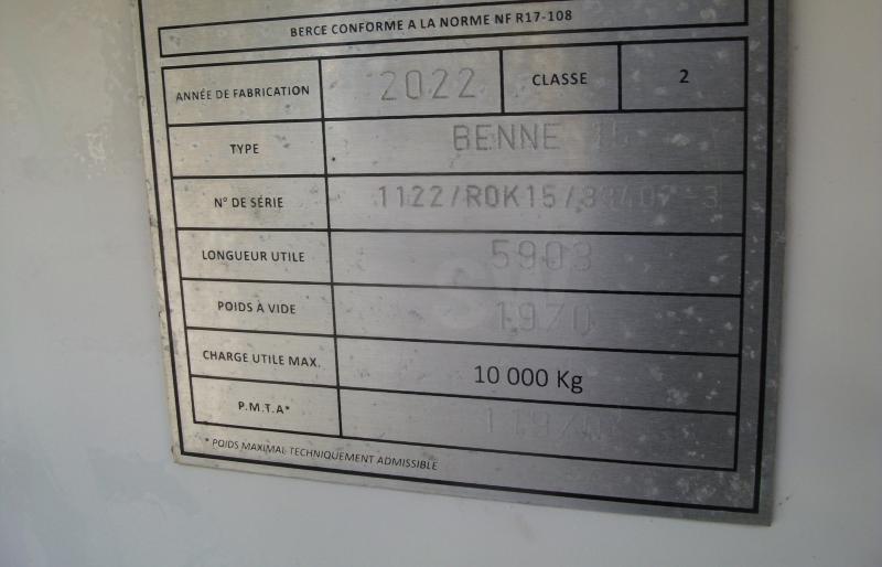 Équipements PL BENNE AMOVIBLE CLASSE II 15M3 TYPE ROK
