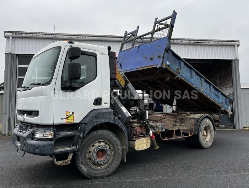 Camion Renault KERAX 260 bi-benne GRUE EFFER Benne Bi-benne