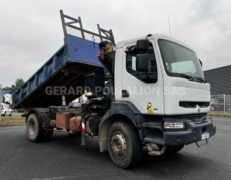 Camion Renault KERAX 260 bi-benne GRUE EFFER Benne Bi-benne