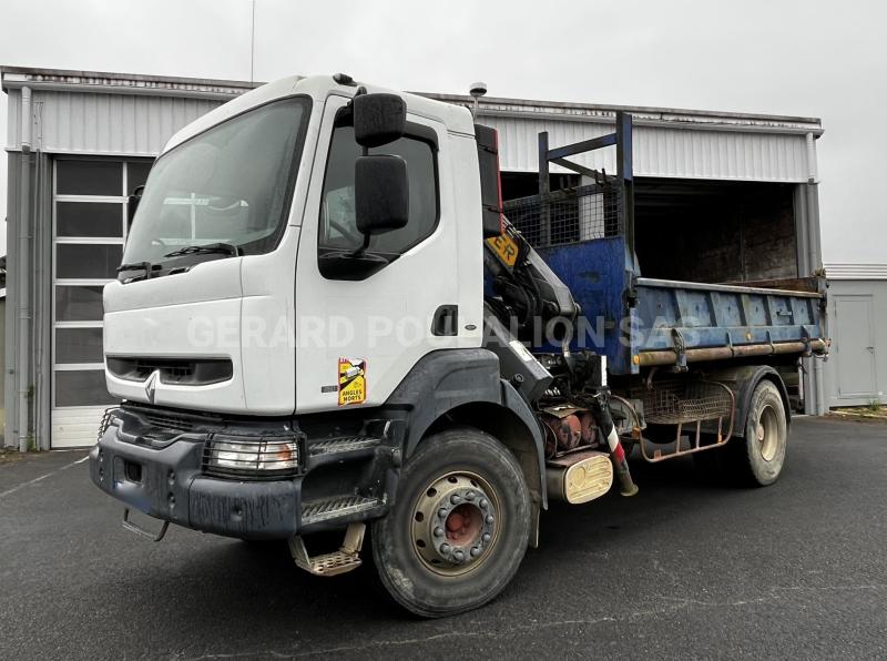 Camion Renault KERAX 260 bi-benne GRUE EFFER Benne Bi-benne