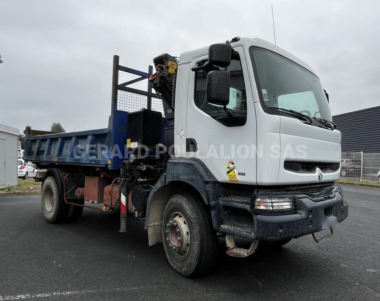 Camion Renault KERAX 260 bi-benne GRUE EFFER Benne Bi-benne