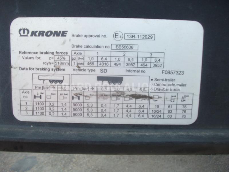 Semi-remorque Krone Rideaux coulissants PLSC