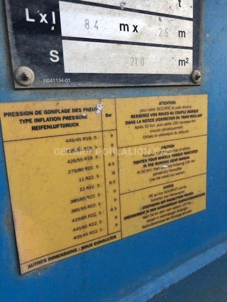 Semi-remorque Fruehauf porte hydraulique sans verrin Benne Benne TP