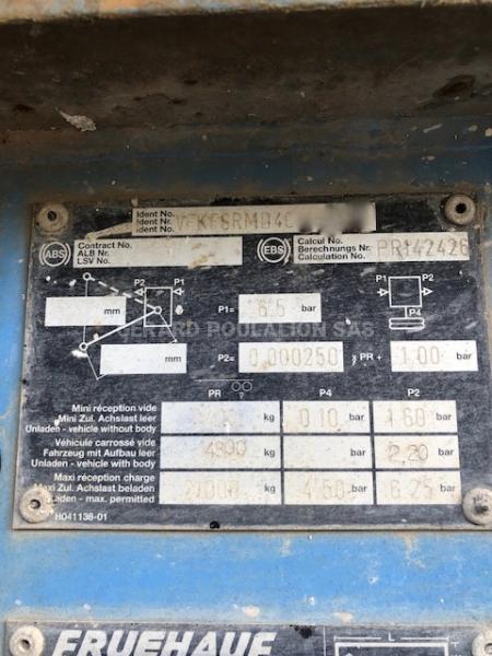 Semi-remorque Fruehauf porte hydraulique sans verrin Benne Benne TP
