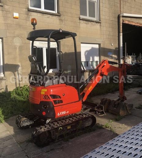 Pelle Kubota U15-3 VHG Canopy 1T5  sur chenilles AVEC 3 GODETS Mini-pelle