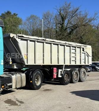 Semi-remorque Benalu BÂCHE manuelle 1-er ess. relevable,  Cul hydraulique Benne Benne arrière