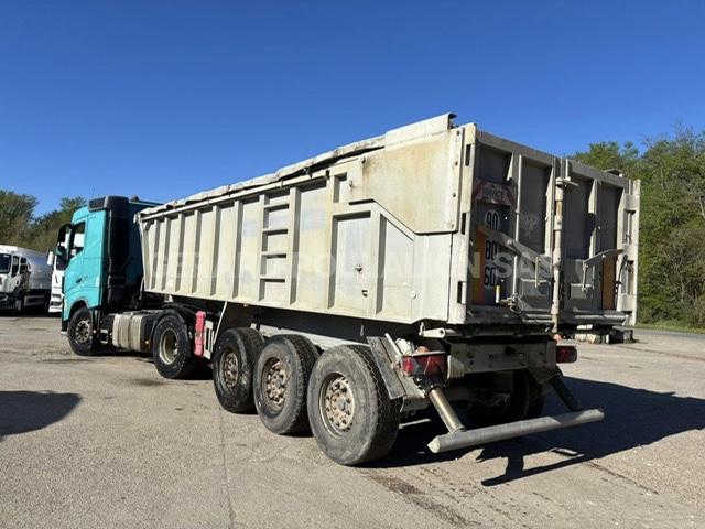 Semi-remorque Benalu BÂCHE manuelle 1-er ess. relevable,  Cul hydraulique Benne Benne arrière