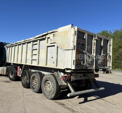 Semi-remorque Benalu BÂCHE manuelle 1-er ess. relevable,  Cul hydraulique Benne Benne arrière