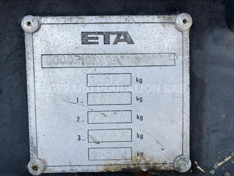 Semi-remorque Eta CIT ALIM 23000 L 1 cptm 3 ess. Mono compartiment, 1 trappe d'accès haute Citerne Alimentaire