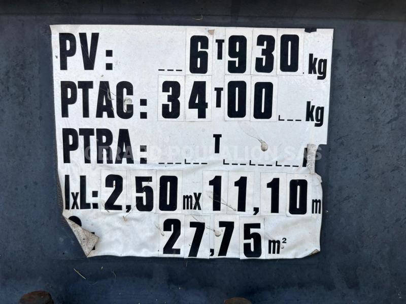Semi-remorque Eta CIT ALIM 23000 L 1 cptm 3 ess. Mono compartiment, 1 trappe d'accès haute Citerne Alimentaire