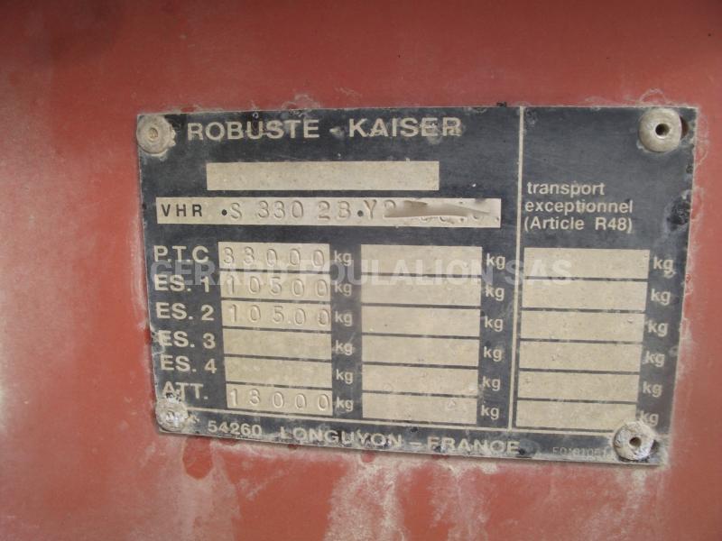Semi-remorque Robuste kaiser 2 ess. 4 gros pneus Benne Benne TP