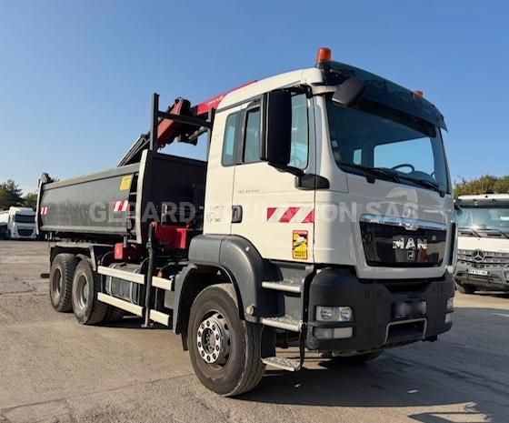 Camion MAN TGS 33.400 BI-BENNE MARREL + grue HMF 1310K3 Benne Bi-benne