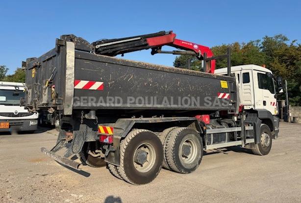 Camion MAN TGS 33.400 BI-BENNE MARREL + grue HMF 1310K3 Benne Bi-benne