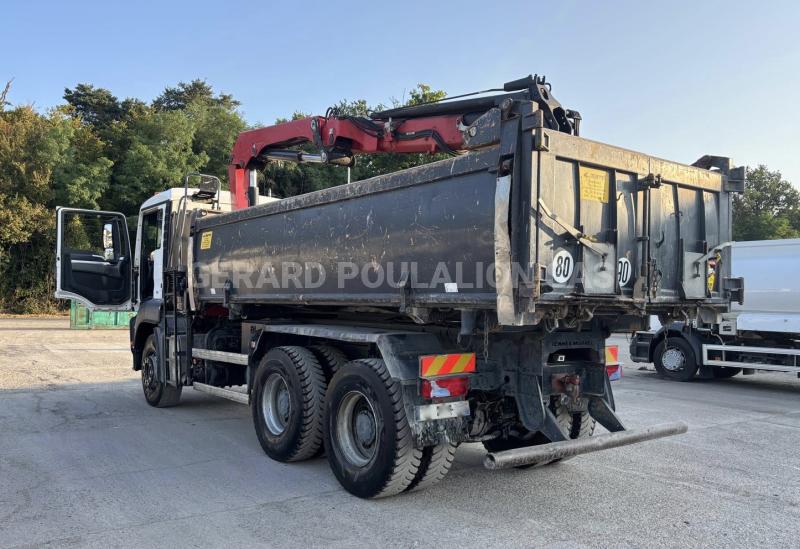 Camion MAN TGS 33.400 6X4 BI-BENNE MARREL + grue HMF 1310K3 Benne Bi-benne