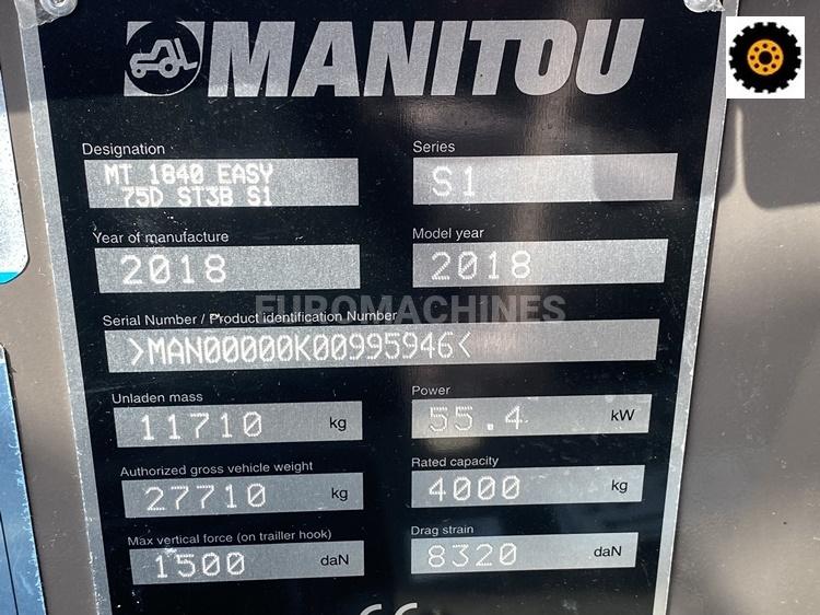 Chariot télescopique Manitou MT1840 EASY 75D ST3B S1