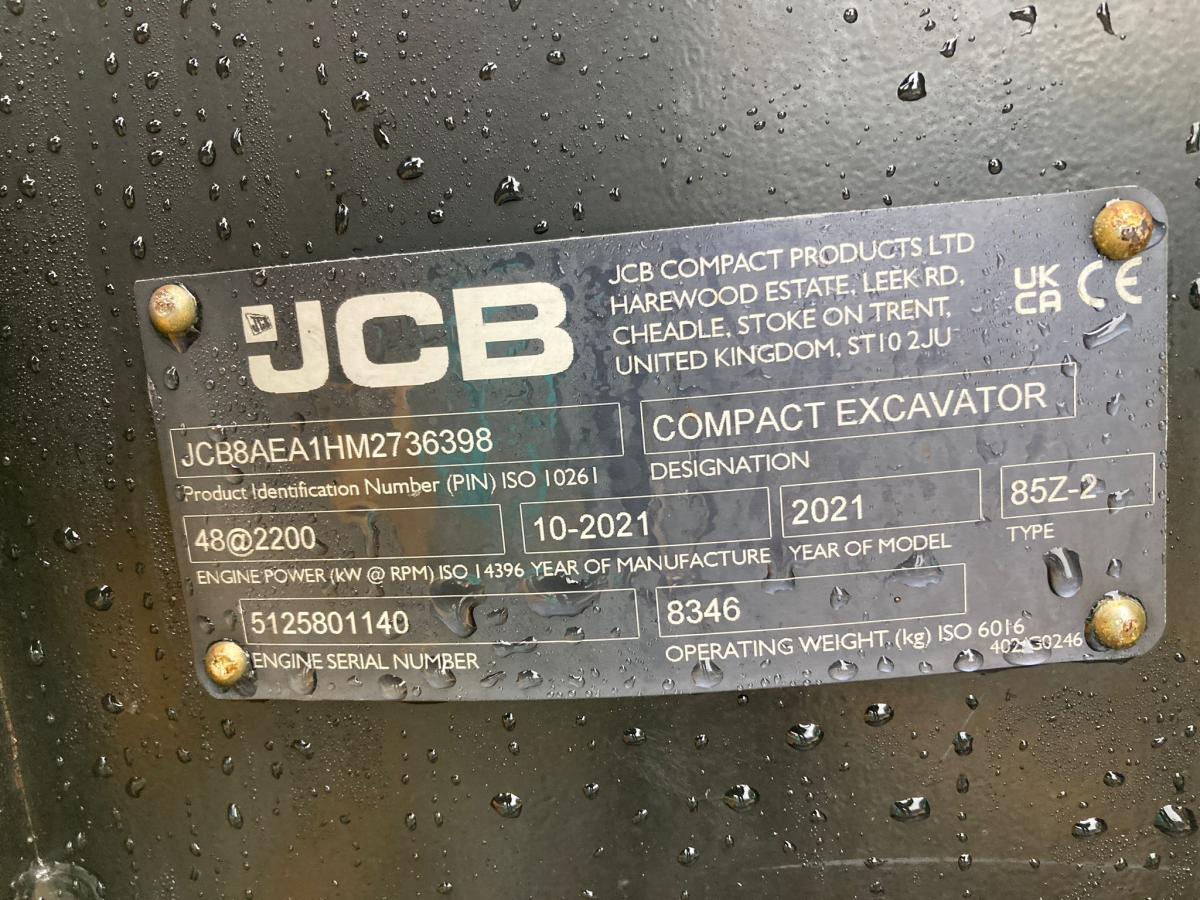 Pelle sur chenilles JCB 85Z-2