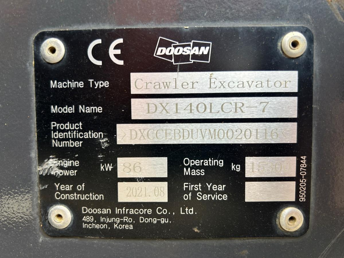 Pelle sur chenilles Doosan DX140LCR-7