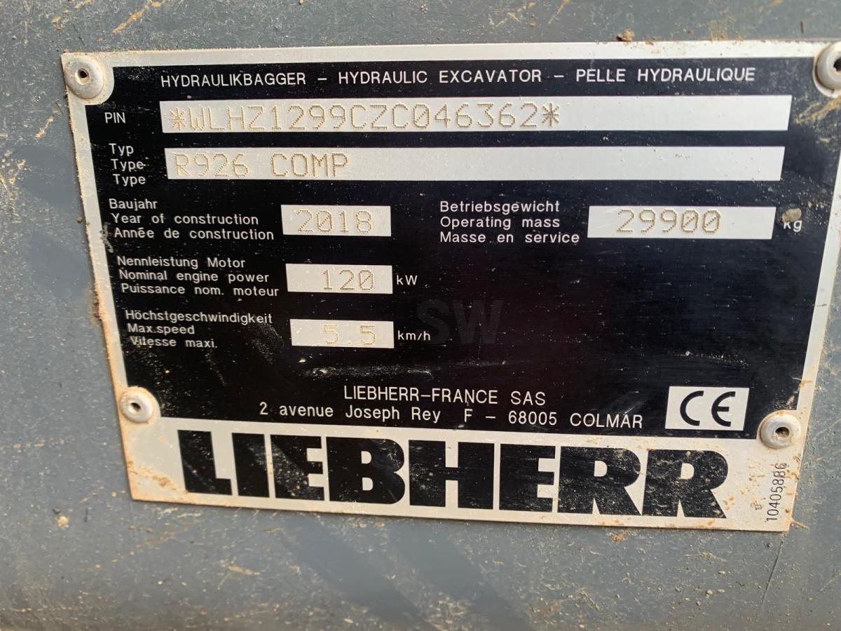 Koparka Liebherr R926