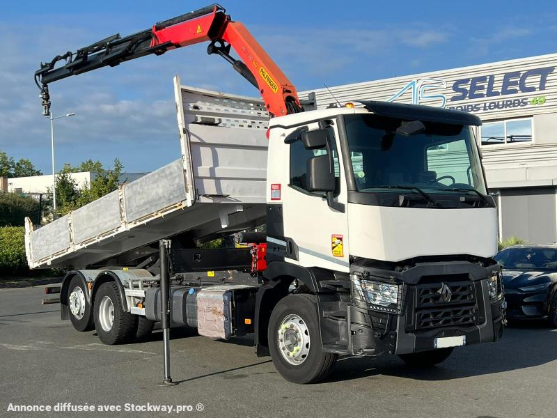Renault C-Series 430 , 6X2 BENNE ARRIERE RIDELLES GRUE