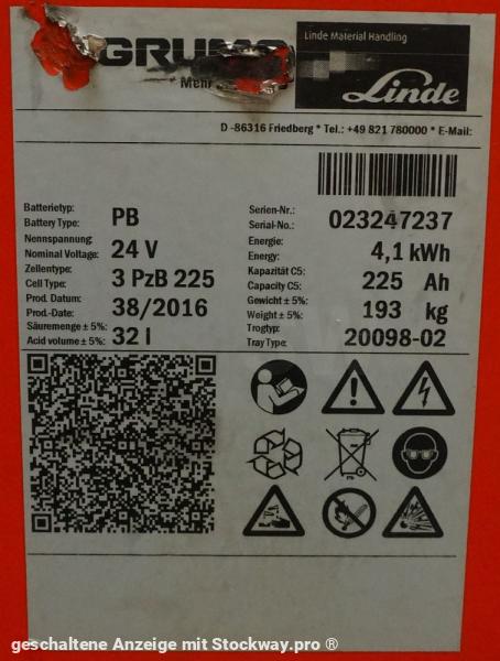 Photo GRUMA 24 Volt 3 PzB 225 Ah  image 4/4
