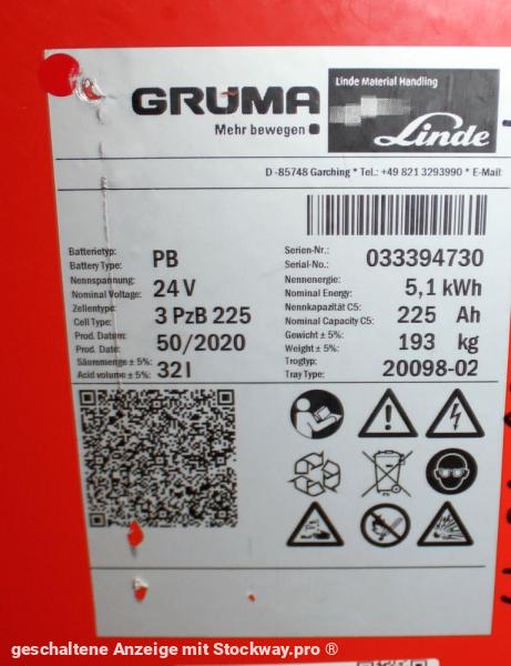 Photo GRUMA 24 Volt 3 PzB 225 Ah  image 5/5