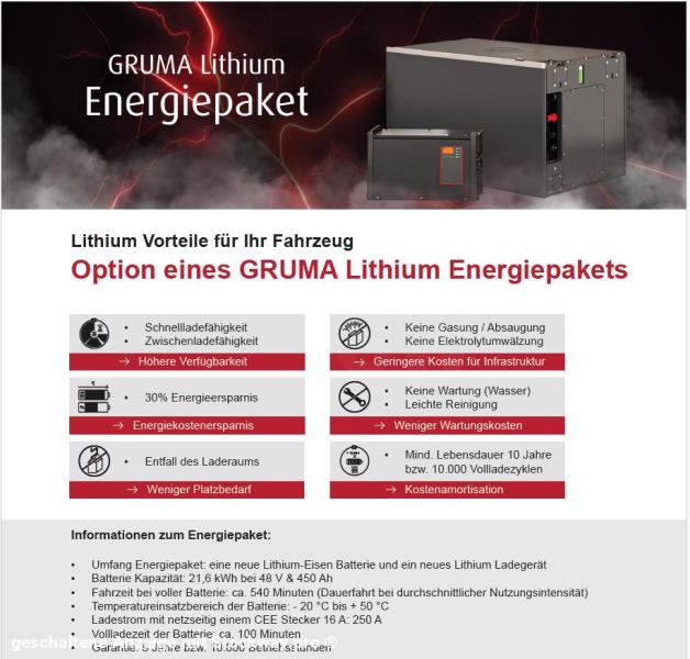 NEUES GRUMA LITHIUM ENERGIEPAKET 48 Volt 4 PzS 450 Ah 