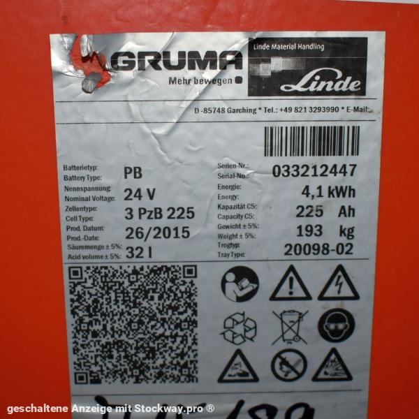Photo GRUMA 24 Volt 3 PzB 225 Ah  image 5/5