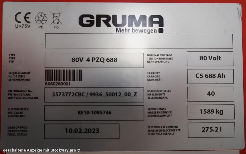 Photo GRUMA 80 Volt 4 PzQ 688 Ah  image 6/6
