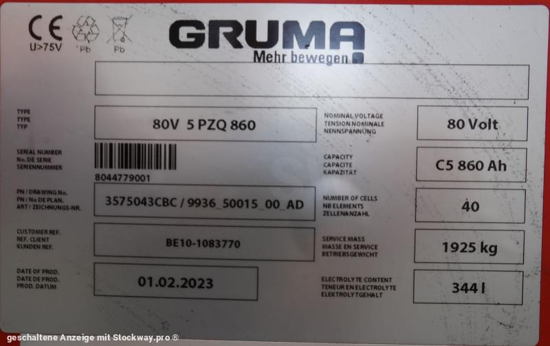 Photo GRUMA 80 Volt 5 PzQ 860 Ah  image 6/6