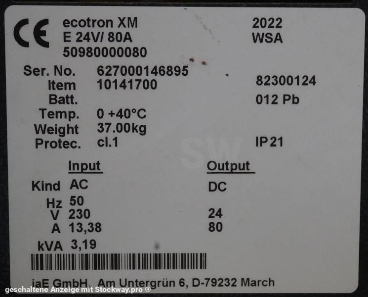 Photo INDUSTRIE AUTOMATION Ecotron XM E 24V/80A  image 6/6