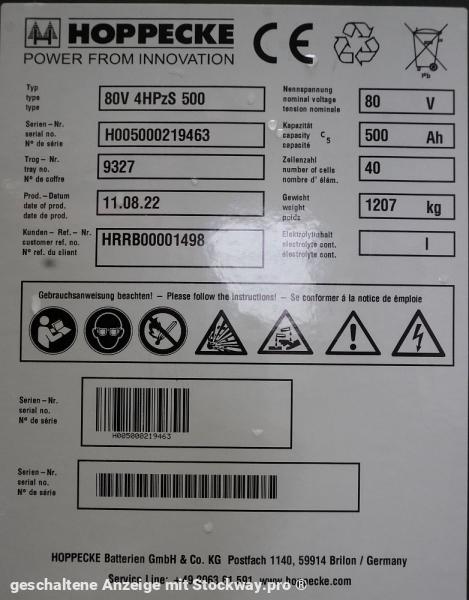 Photo HOPPECKE 80 Volt 4 PzS 500 Ah  image 5/5