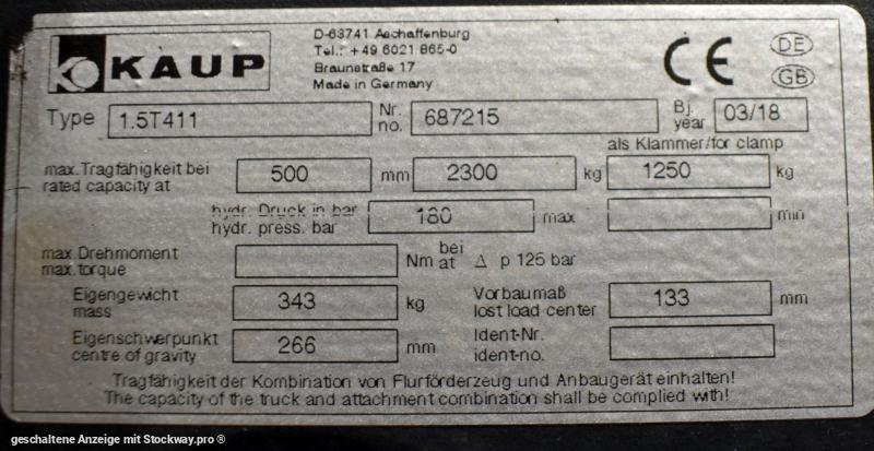 Photo KAUP 1,5T411, Breite 980 mm  image 4/4