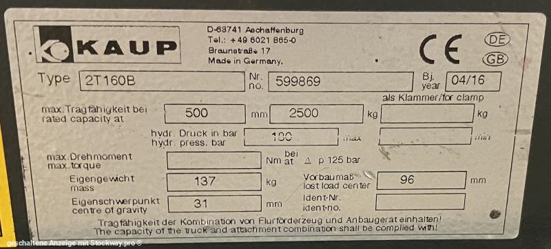 Photo KAUP 2T160B, Breite 1350 mm  image 4/4