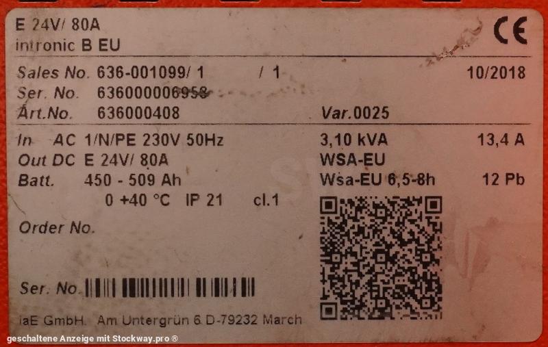 Photo INDUSTRIE AUTOMATION Intronic B EU E 24V/80A  image 6/6